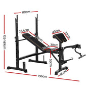Premium Everfit Weight Bench 10 in 1 Bench Press Home Gym Station 330kg Capacity