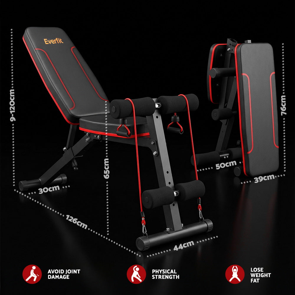 Premium Everfit Weight Bench Adjustable FID Bench Press Home Gym 150kg Capacity