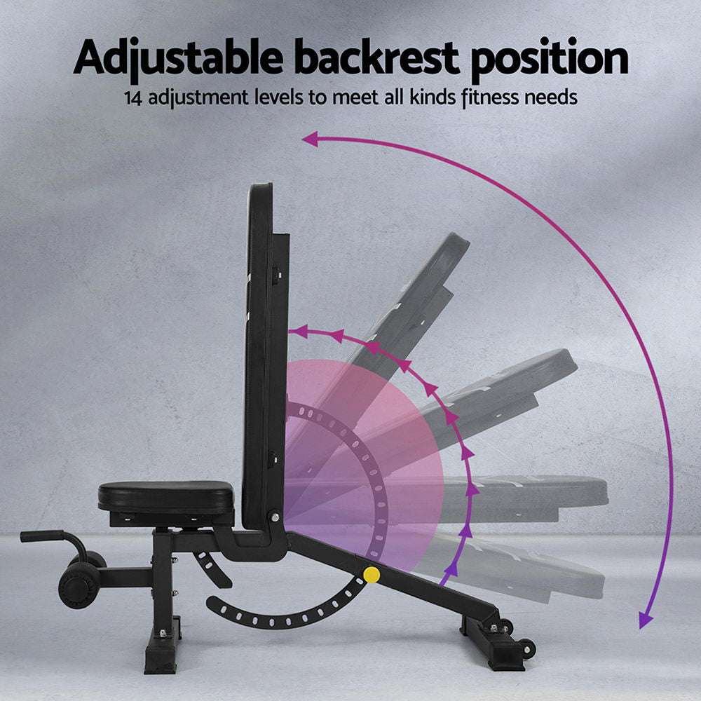 Premium Everfit Weight Bench Adjustable FID Bench Press Home Gym 450kg Capacity