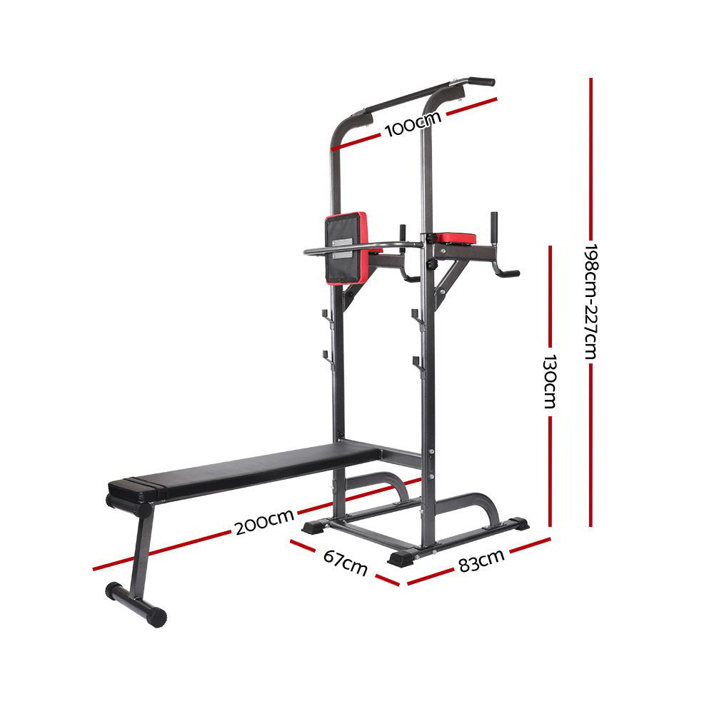 Premium Everfit Weight Bench Chin Up Bar Bench Press Home Gym 380kg Capacity