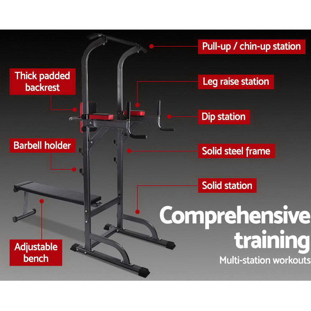 Premium Everfit Weight Bench Chin Up Bar Bench Press Home Gym 380kg Capacity