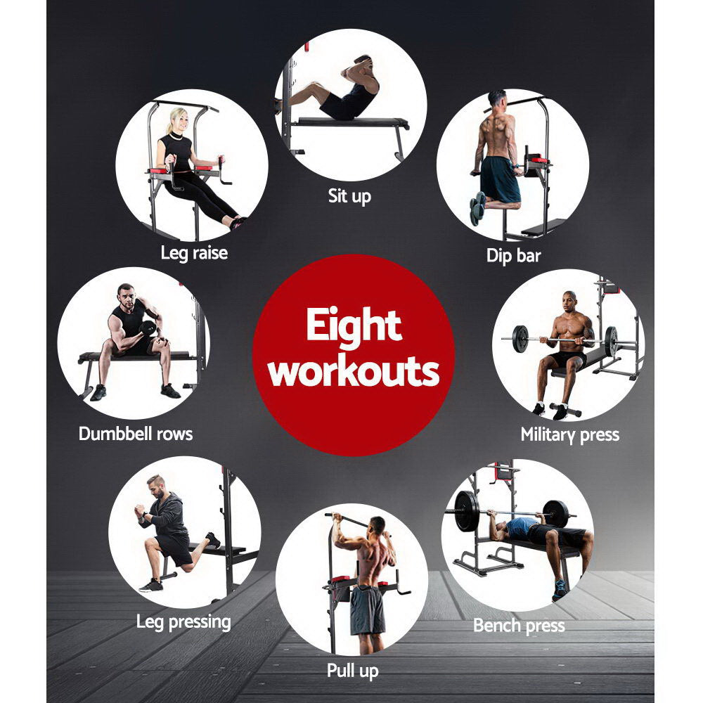 Premium Everfit Weight Bench Chin Up Bar Bench Press Home Gym 380kg Capacity