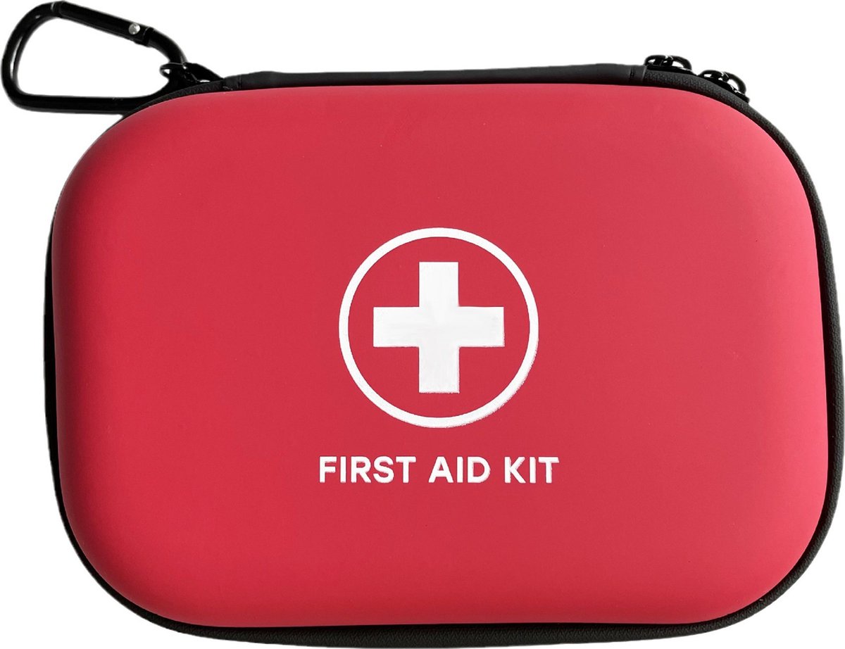 Premium First aid kit - First aid kit - Survival kit outdoor emergency kit - First aid kit sports - First aid sports bag - Red - First aid kit - First aid drum - PU - red - 17.6*12*5.5cm