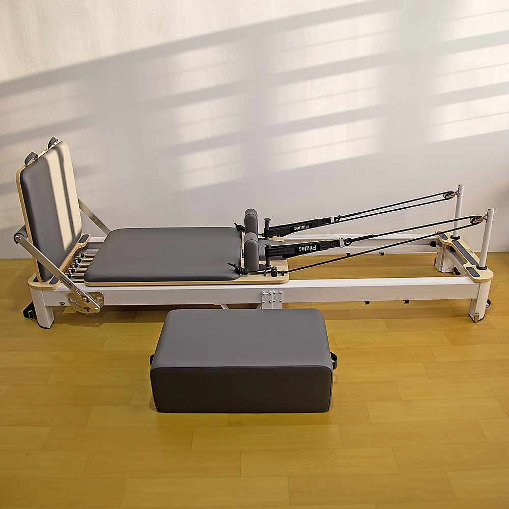Premium Folding Pilates Reformer Machine - Home Workout Bed for Full Body Fitness Training