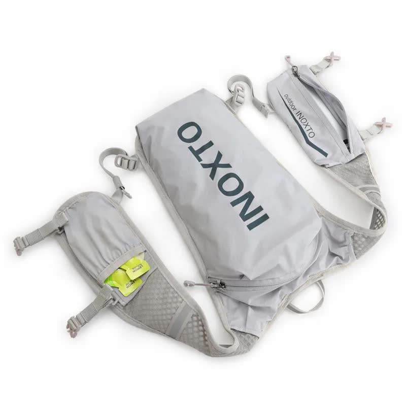 Premium Grey-Orange 5L Ultra-Light Hydration Running Vest - Quick-Dry Trail Running & Marathon Backpack with Night Reflective Safety