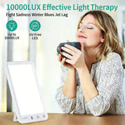 Premium Light Therapy Lamp 12000 Lux UV-Free LED Adjustable Brightness Color Temperature Timer Touch Control Memory Function Compact for Home