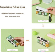 Premium Medicine Box - Four-Compartment Pill Box - Compact and Portable Travel Pill Box - Only 11.5cm, Perfect for Storing Daily Vitamins, Supplements, and Pills - Set of 2 (Light Pink, White)