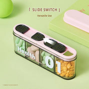 Premium Medicine Box - Four-Compartment Pill Box - Compact and Portable Travel Pill Box - Only 11.5cm, Perfect for Storing Daily Vitamins, Supplements, and Pills - Set of 2 (Light Pink, White)