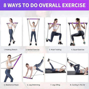 Premium Multi-Purpose Pilates Stick Home Fitness Stretch Exercise Training Hip Rope