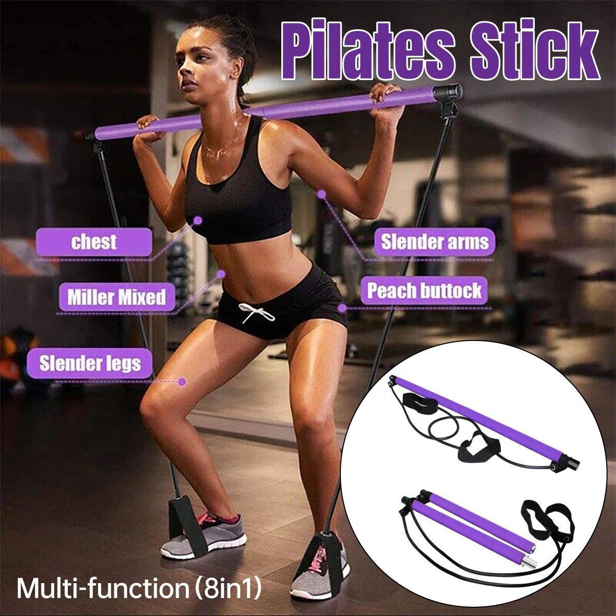 Premium Multi-Purpose Pilates Stick Home Fitness Stretch Exercise Training Hip Rope