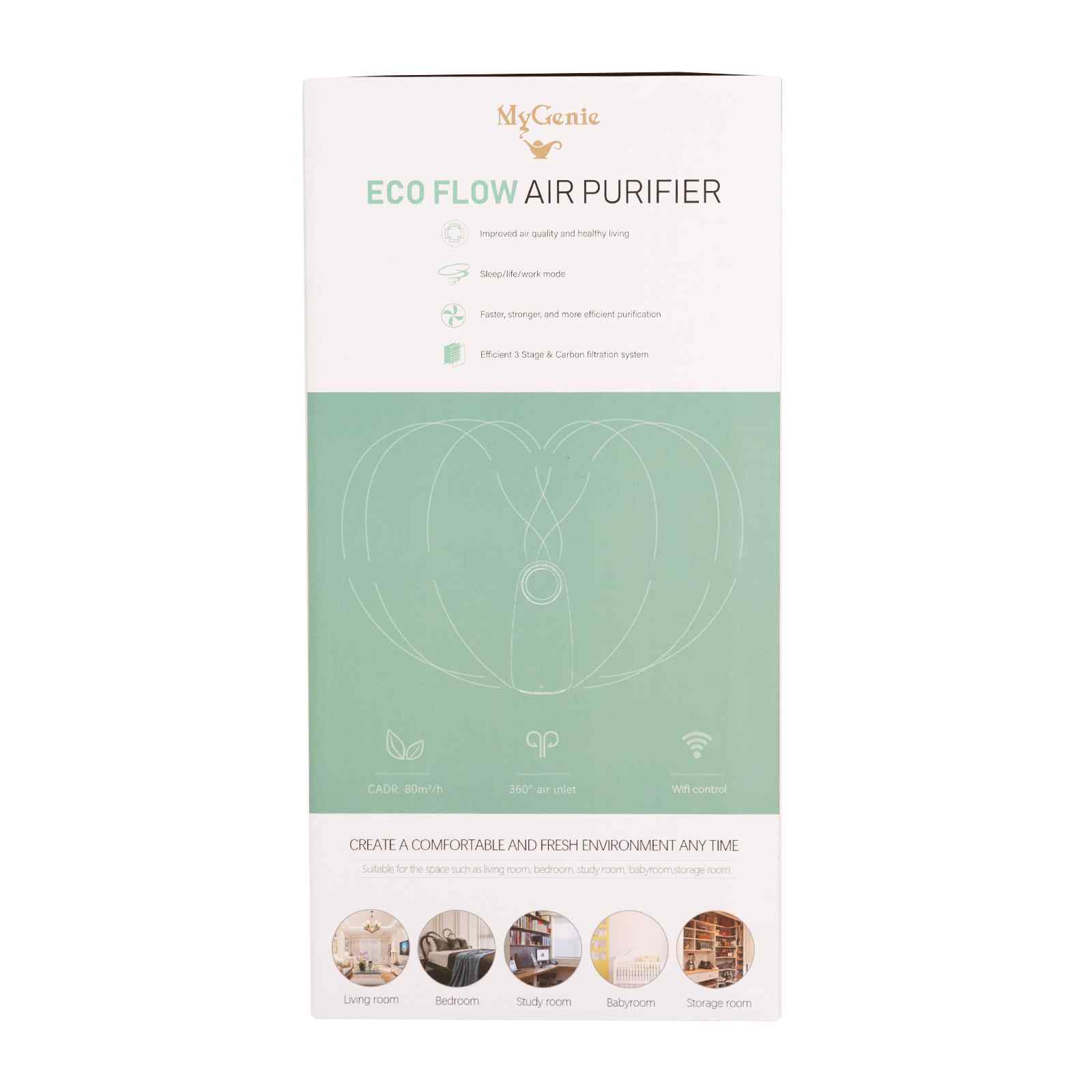 MyGenie Ultra Quiet Eco Flow Air Purifier WI-FI Control HEPA Filter White - Appliances > Aroma Diffusers & Humidifiers