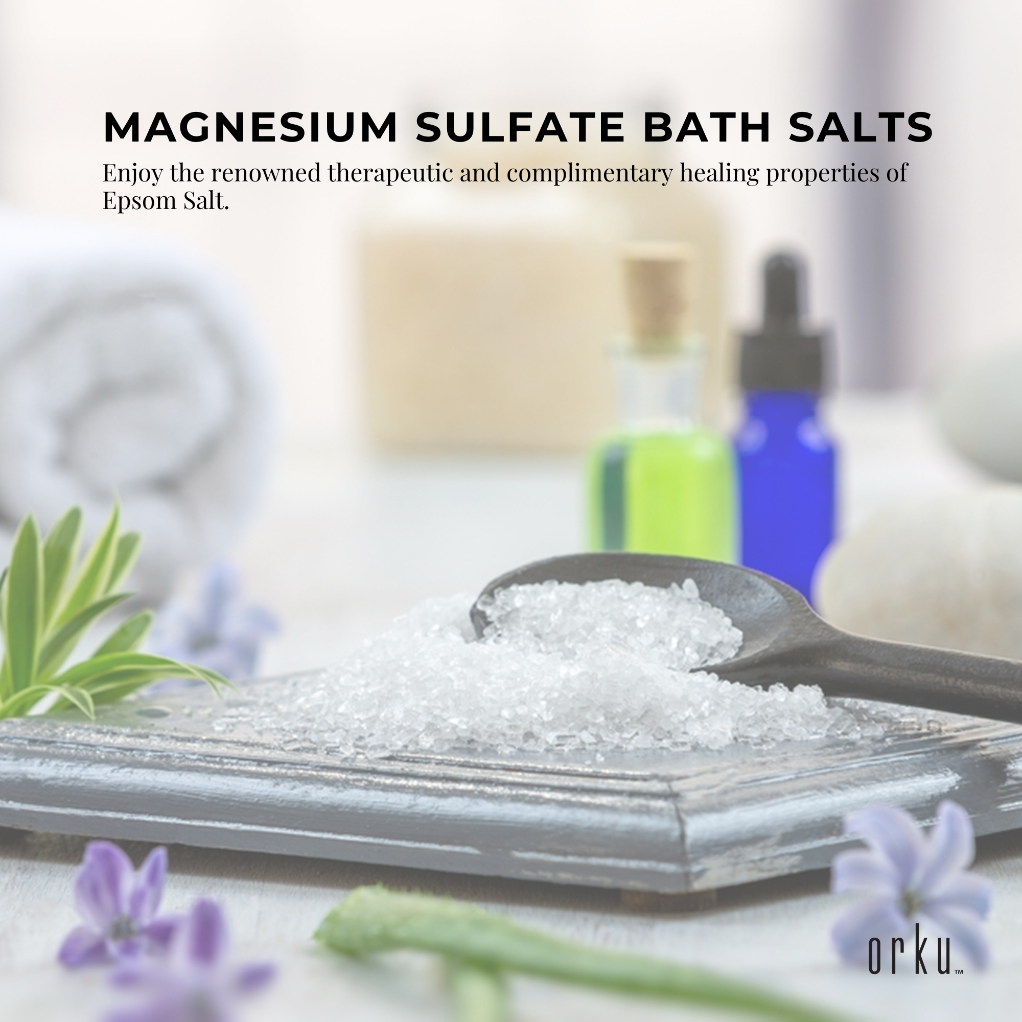 Orku 1.3kg Epsom Salt Tub - Magnesium Sulphate For Bath Skin Body Skin Care - Health & Beauty > Bath & Body > Bath