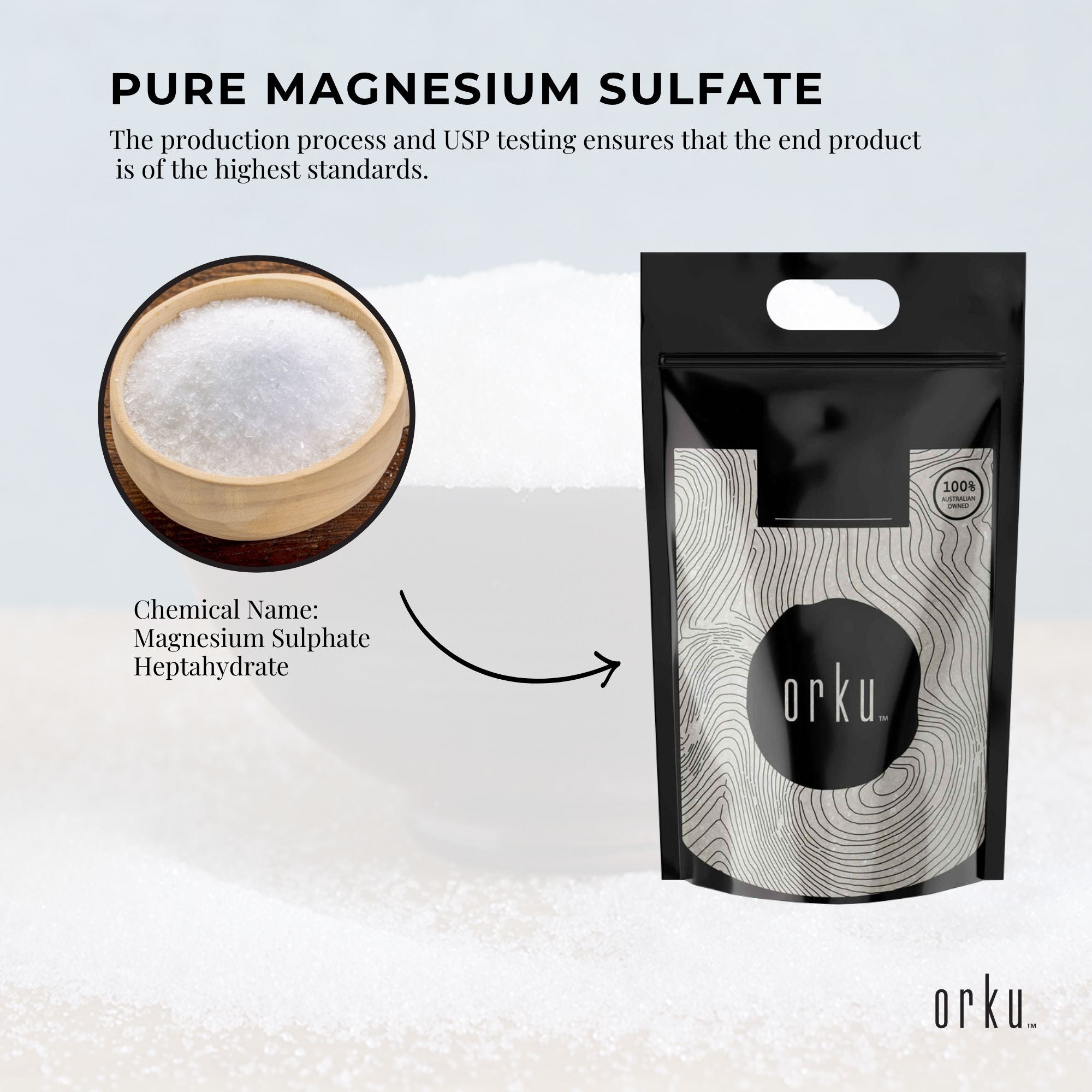 Orku 10Kg Epsom Salt - USP Grade Magnesium Sulfate Body Bath Salts - Health & Beauty > Bath & Body > Bath Additives