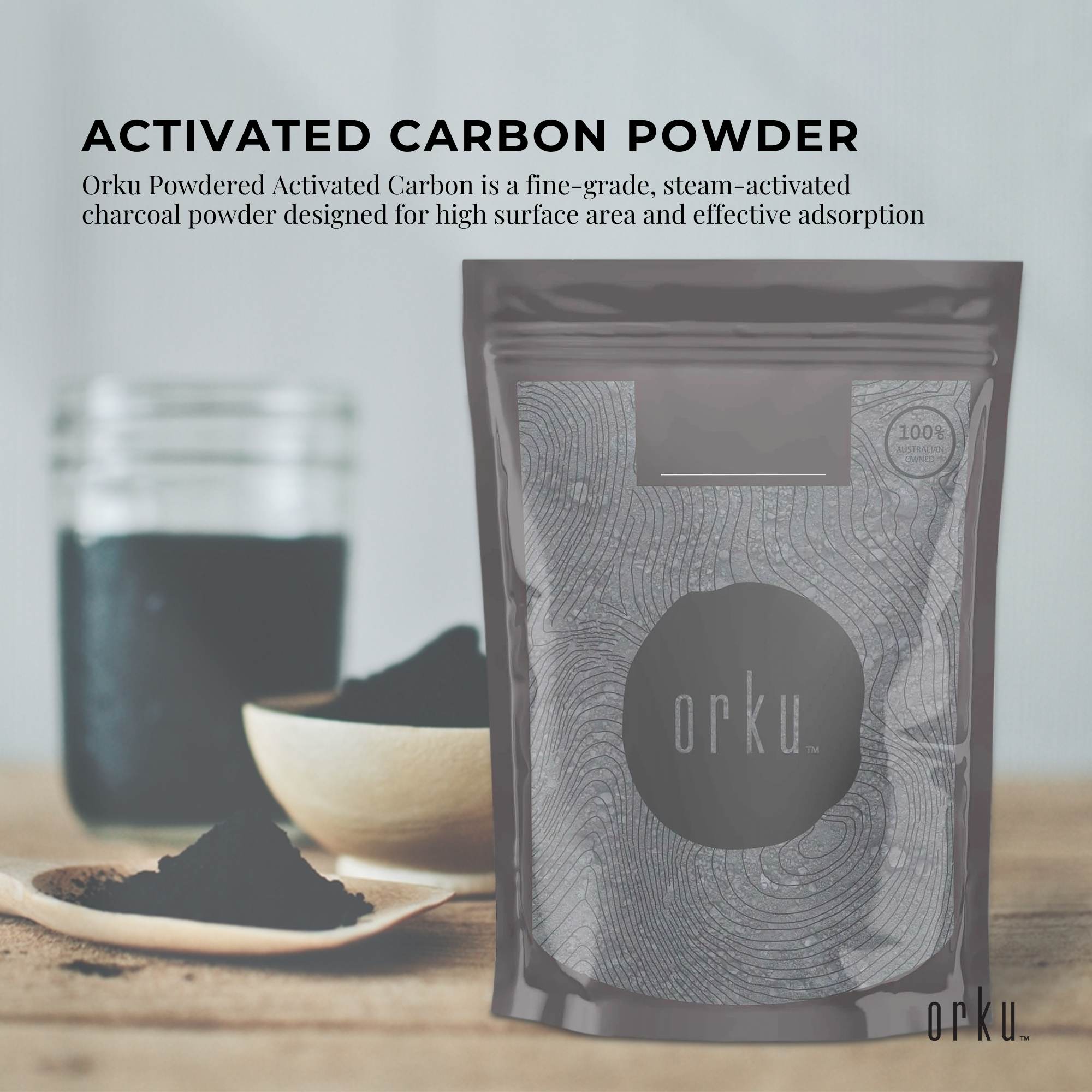 Orku 1Kg Activated Carbon Powder Coconut Charcoal - Water Filtration - Health & Beauty > Personal Care > Oral Care