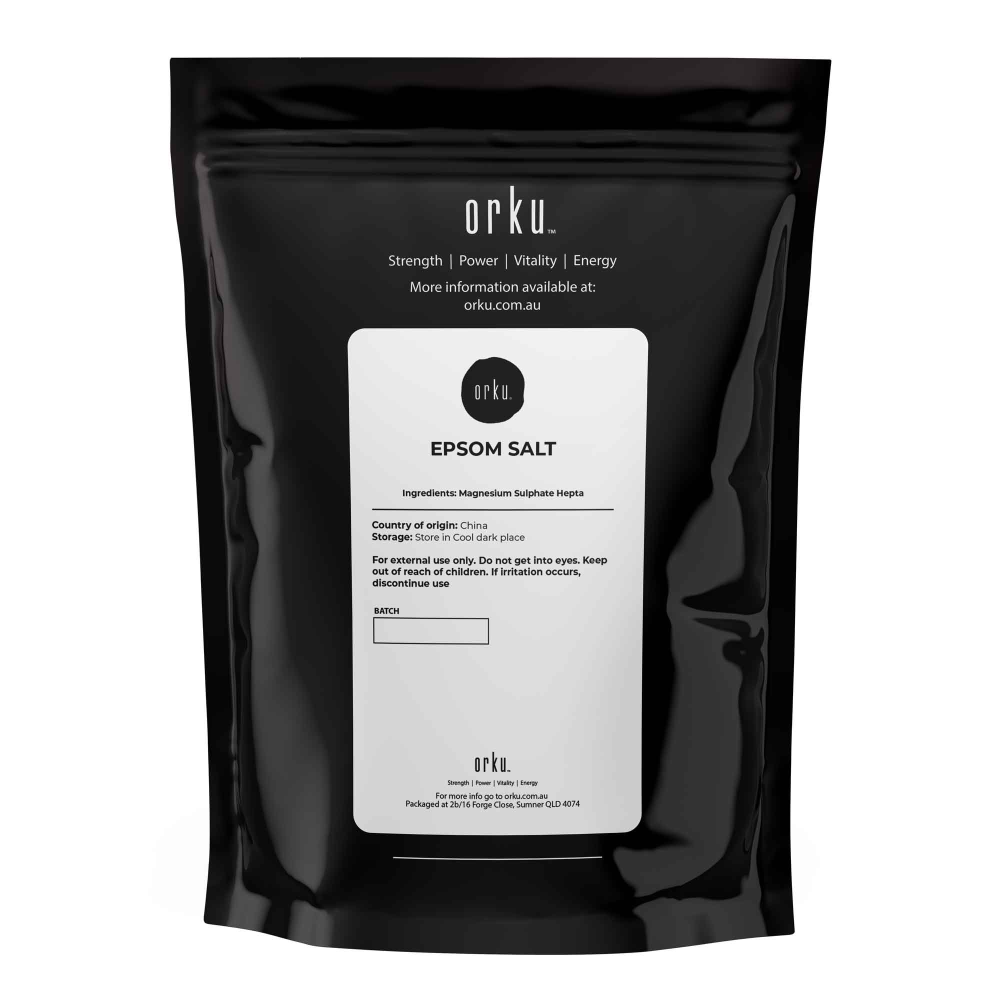Orku 1Kg Epsom Salt - Magnesium Sulphate Bath Salts For Skin Body Sulfate - Health & Beauty > Bath & Body > Bath