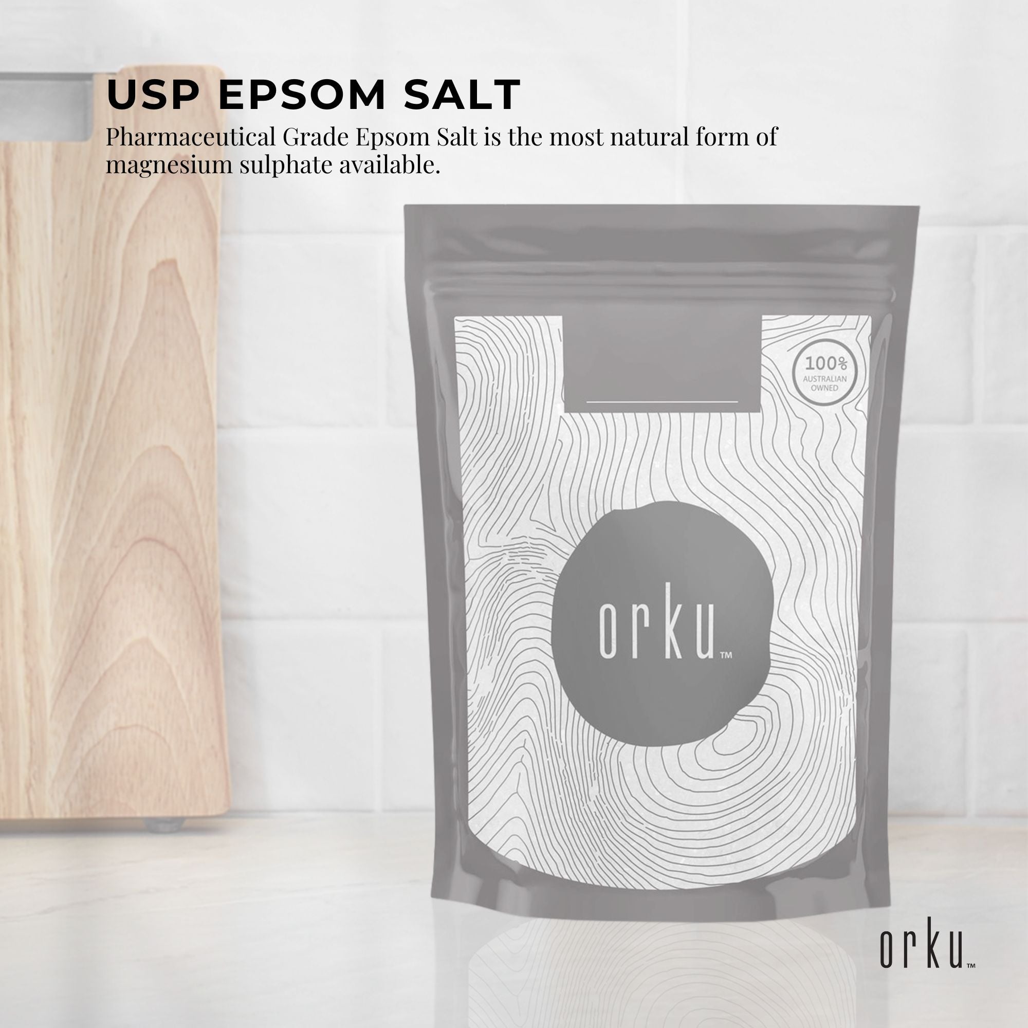 Orku 1Kg Epsom Salt - USP Grade Magnesium Sulfate Body Bath Salts - Health & Beauty > Bath & Body > Bath Additives