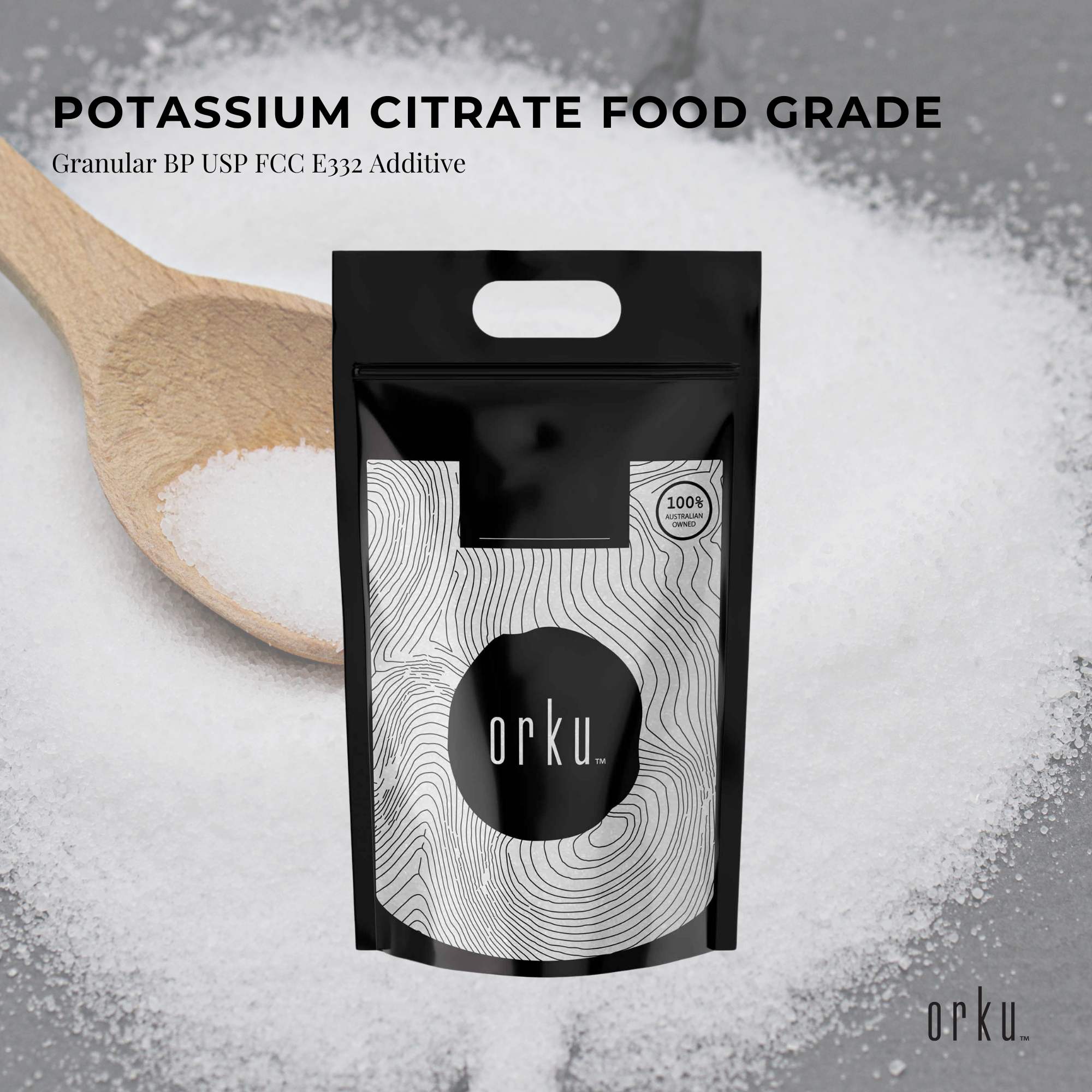 Orku 5Kg Potassium Citrate Food Grade - Granular BP USP FCC E332 Additive - Health & Beauty > Nutrition & Supplements >