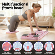 Premium Pilates Board Reformer home Exercise Trainer Pink