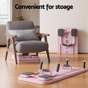 Premium Pilates Board Reformer home Exercise Trainer Pink