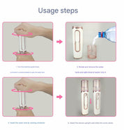Premium Pink Dual Nozzle Nano Facial Mister - USB Rechargeable Hydrating Spray