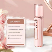 Premium Pink Dual Nozzle Nano Facial Mister - USB Rechargeable Hydrating Spray