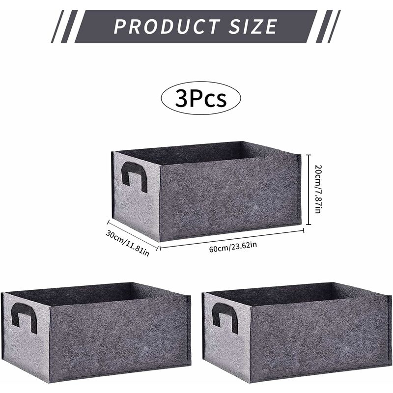 Premium Planter boxes - felt grow bags 3 pack