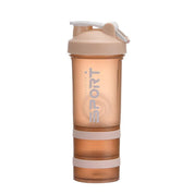 Powder Milkshake Drink Cup Sport Water Bottle 500Ml 3 Tier Protein Shaker Pill - Pink - Gift & Novelty > Novelty >