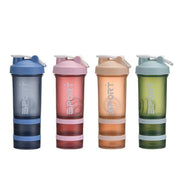 Powder Milkshake Drink Cup Sport Water Bottle 500Ml 3 Tier Protein Shaker Pill - Orange - Gift & Novelty > Novelty >