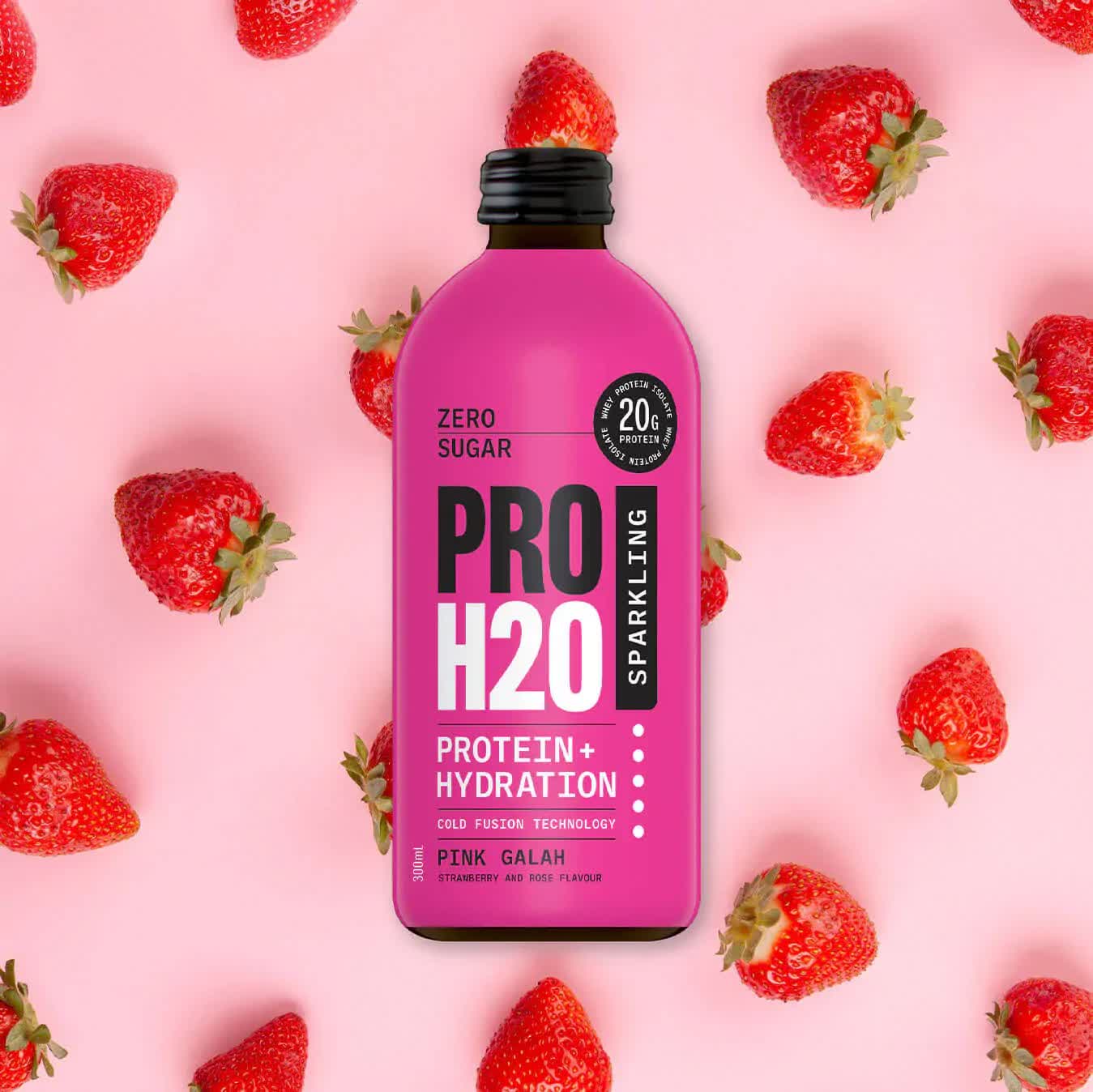 Premium PRO H20 Sparkling 20g Protein Hydration Drink Zero Sugar Hydrate - Pink Galah