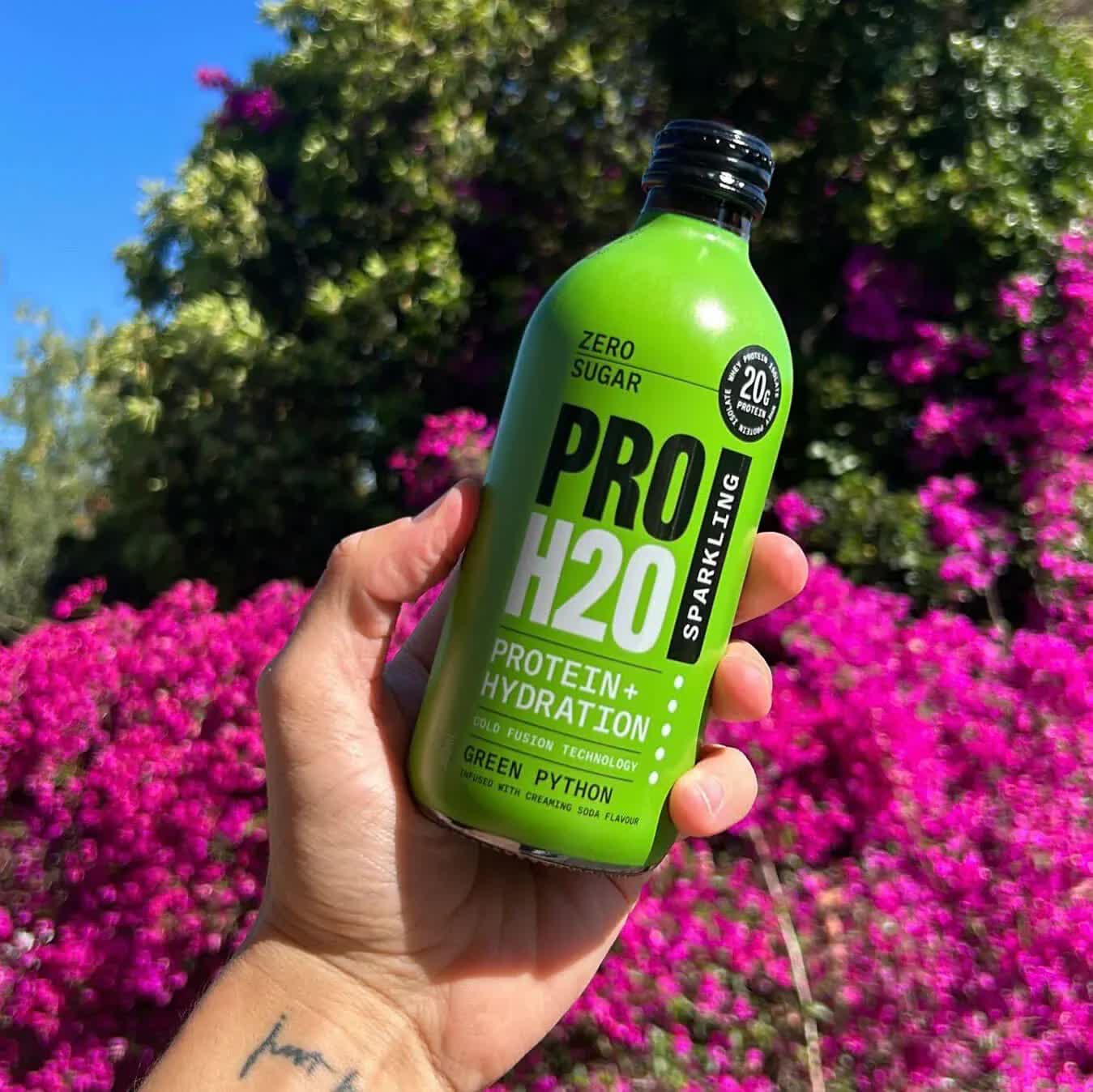 Premium PRO H20 Sparkling 20g Protein Hydration Drink Zero Sugar Hydrate - Green Python