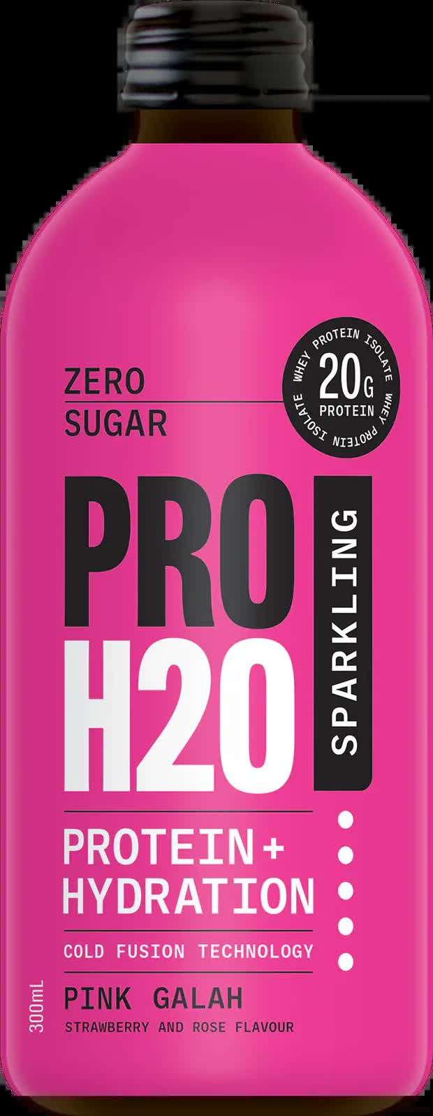 Premium PRO H20 Sparkling 20g Protein Hydration Drink Zero Sugar Hydrate - Pink Galah