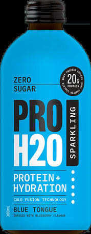 Premium PRO H20 Sparkling 20g Protein Hydration Drink Zero Sugar Hydrate - Blue Tongue