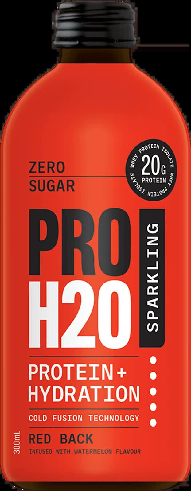 Premium PRO H20 Sparkling Water 20g Protein Hydration Drink Zero Sugar - Red Back