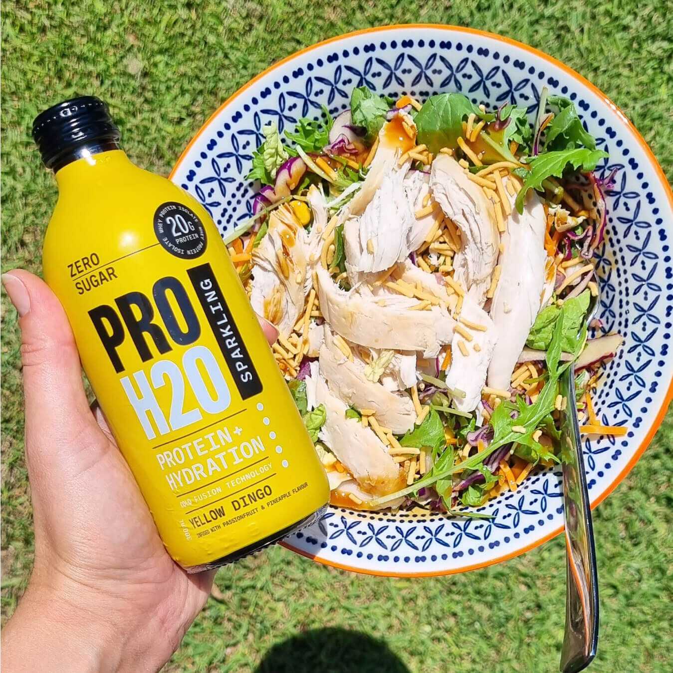 Premium PRO H20 Sparkling Water 20g Protein Hydration Drink Zero Sugar - Yellow Dingo
