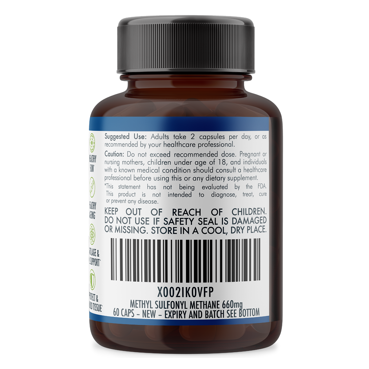 Pure MSM Capsules - Methyl Sulfonyl Methane - (660mg) 60 Vegan Capsules/1 Month - Commercial > Commercial Others >