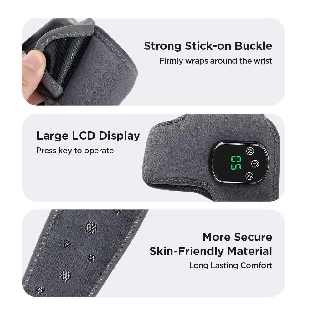Premium Rechargeable Electric Heating Ankle Brace with Vibration Massage - 5 Heat Levels & 3 Massage Modes(Grey)