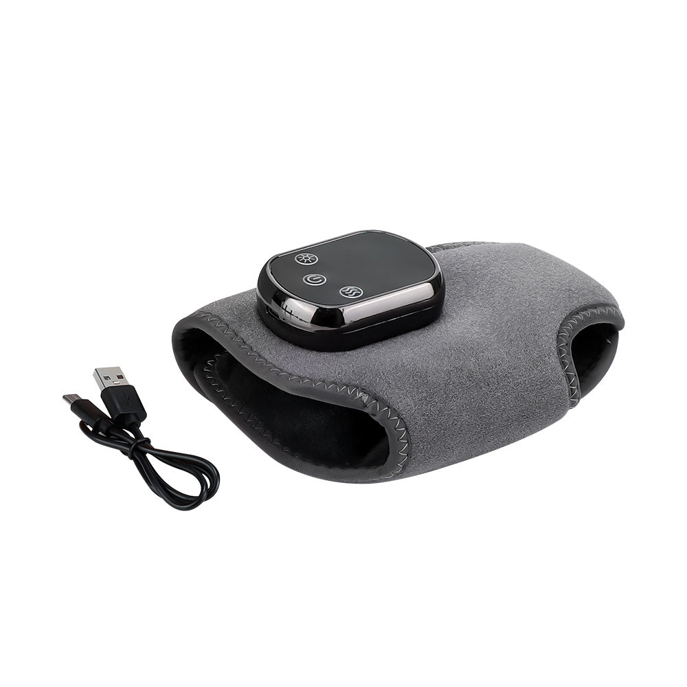 Premium Rechargeable Electric Heating Ankle Brace with Vibration Massage - 5 Heat Levels & 3 Massage Modes(Grey)