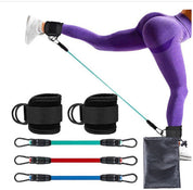 Premium Red-blue-green Black SnapResistance Bands Set with Ankle Straps for Glute Kickbacks & Leg Workouts (10-30lbs)
