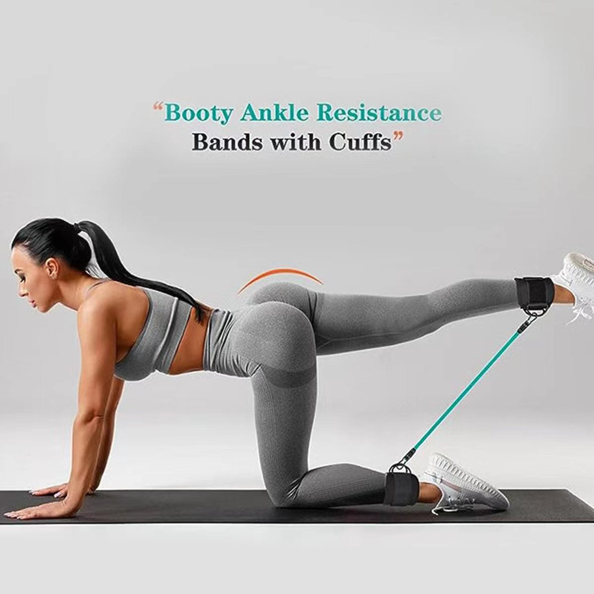 Premium Red-blue-green Silver SnapResistance Bands Set with Ankle Straps for Glute Kickbacks & Leg Workouts (10-30lbs)