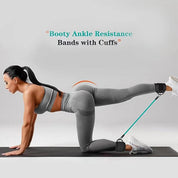 Premium Red Silver SnapResistance Bands Set with Ankle Straps for Glute Kickbacks & Leg Workouts (10-30lbs)
