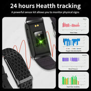 Premium Smart Fitness Bracelet with 24H Heart Rate Black