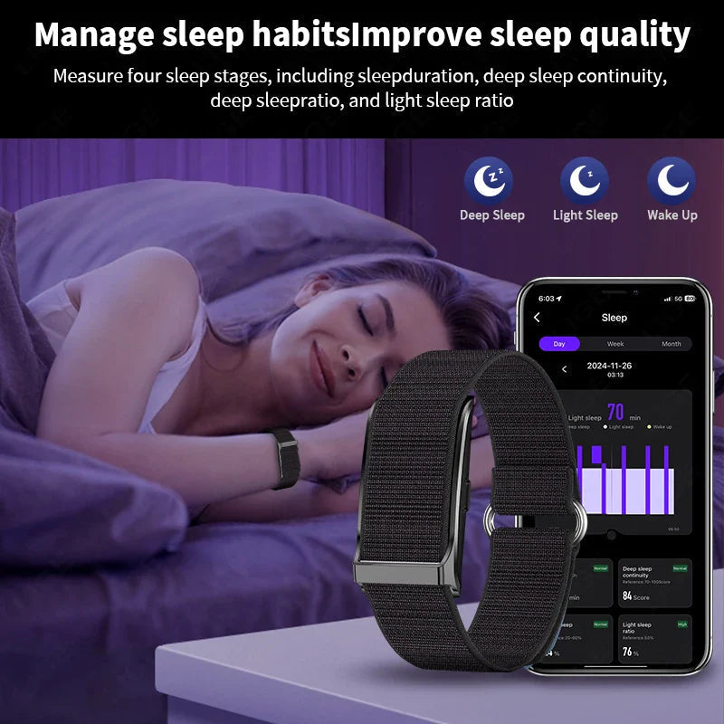 Premium Smart Fitness Bracelet with 24H Heart Rate Black