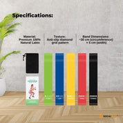Premium Social Hike Resistance Bands 5-Pack - Anti-Slip Latex Workout Loops 2.3-18.1kg