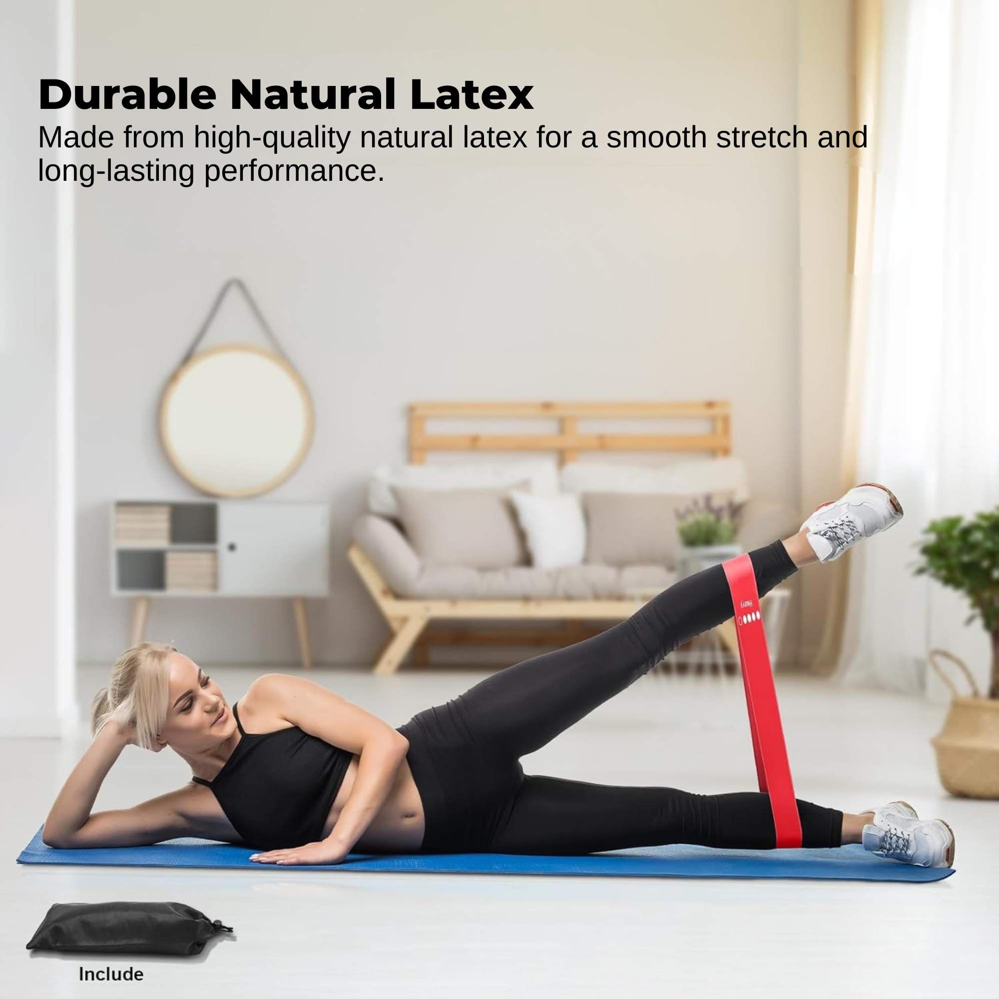 Premium Social Hike Resistance Bands 5-Pack - Anti-Slip Latex Workout Loops 2.3-18.1kg