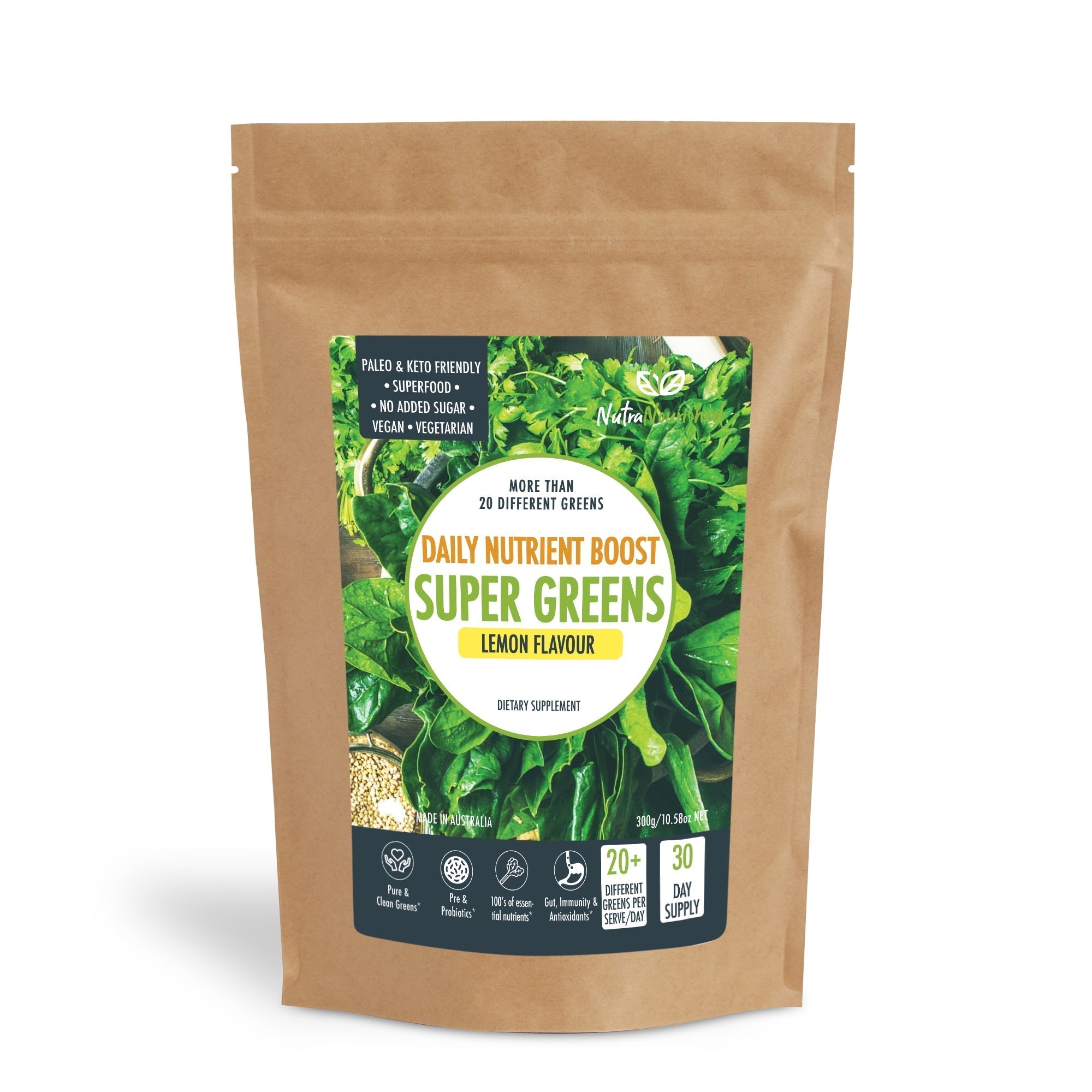 Super Greens Powder - Energising Superfood Blend - Nutrients and Vitamins of 20 Greens - 300g - Commercial > Commercial