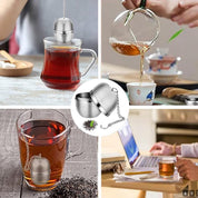 Premium Tea strainer made of stainless steel - Tea filter - Tea strainer made of stainless steel 304 - with chain - Suitable for teacups / teapots / kettles