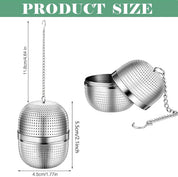 Premium Tea strainer made of stainless steel - Tea filter - Tea strainer made of stainless steel 304 - with chain - Suitable for teacups / teapots / kettles