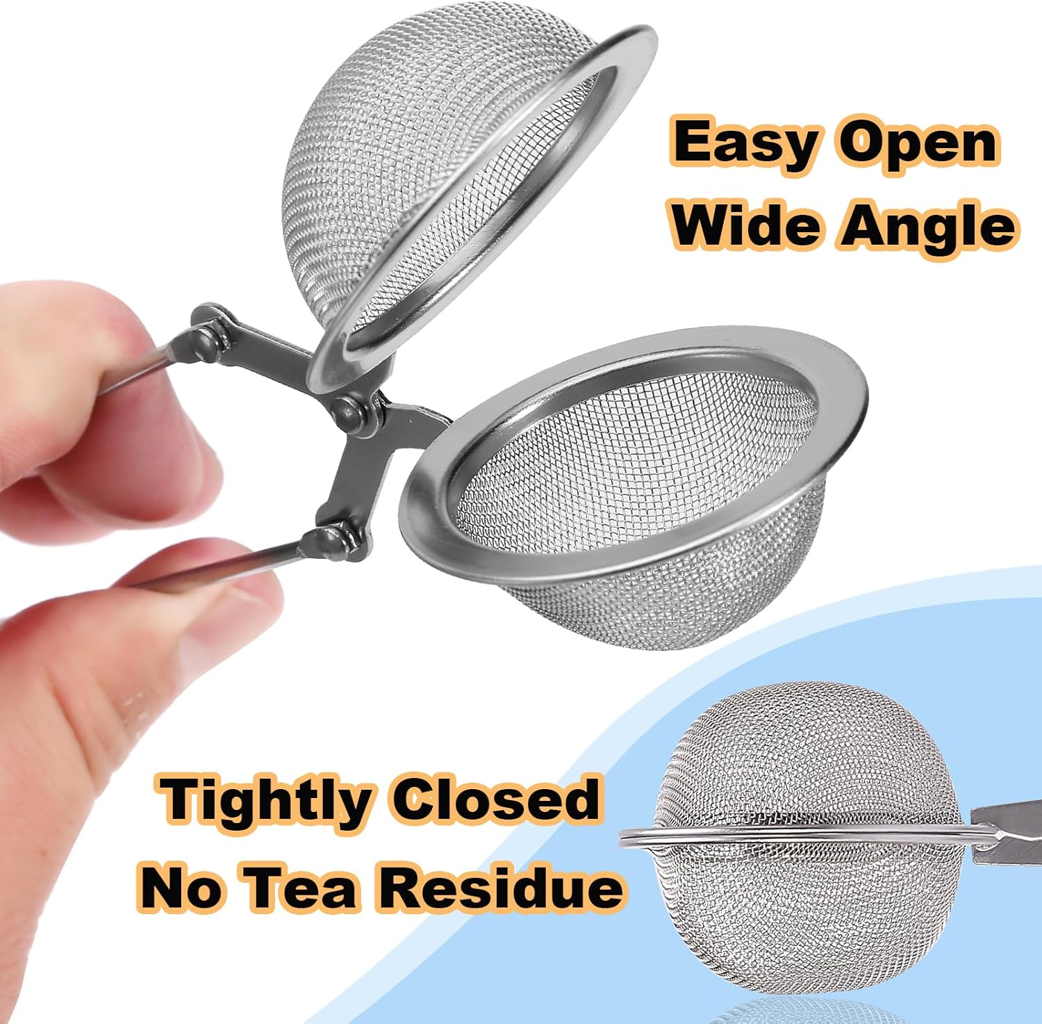 Premium Tea Strainers for Loose Tea, 4 Pack Tea Infuser with Handle Fine Mesh Tea Ball Filter Tea Diffusers Steeper for Loose Leaf Tea, Spices, Seasonings