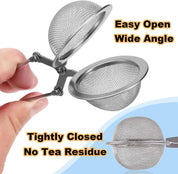 Premium Tea Strainers for Loose Tea, 4 Pack Tea Infuser with Handle Fine Mesh Tea Ball Filter Tea Diffusers Steeper for Loose Leaf Tea, Spices, Seasonings