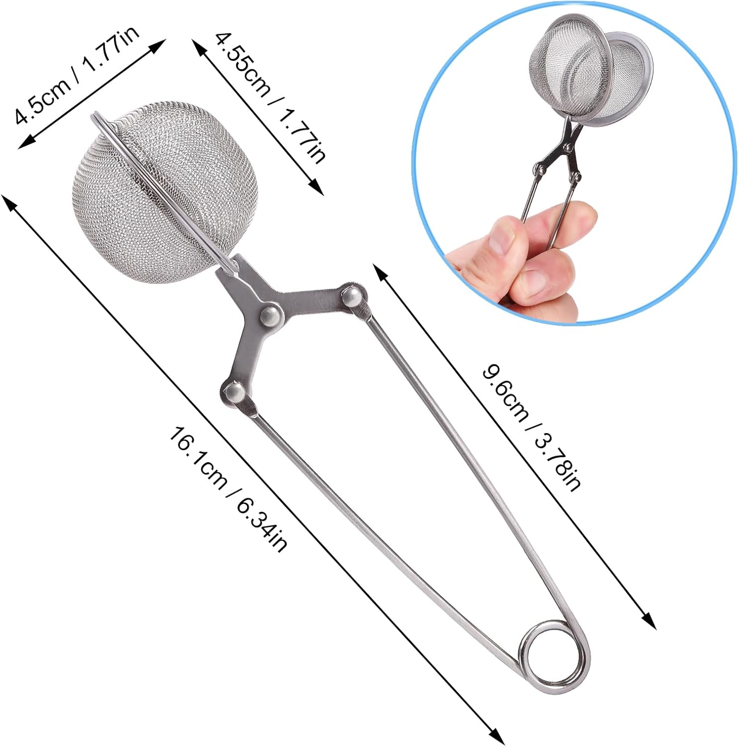 Premium Tea Strainers for Loose Tea, 4 Pack Tea Infuser with Handle Fine Mesh Tea Ball Filter Tea Diffusers Steeper for Loose Leaf Tea, Spices, Seasonings